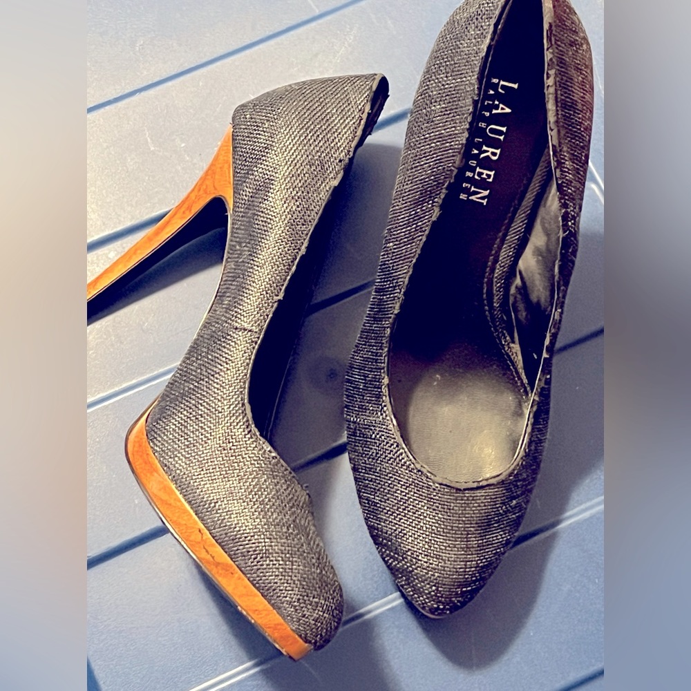Ralph Lauren platform leather heels sz 8